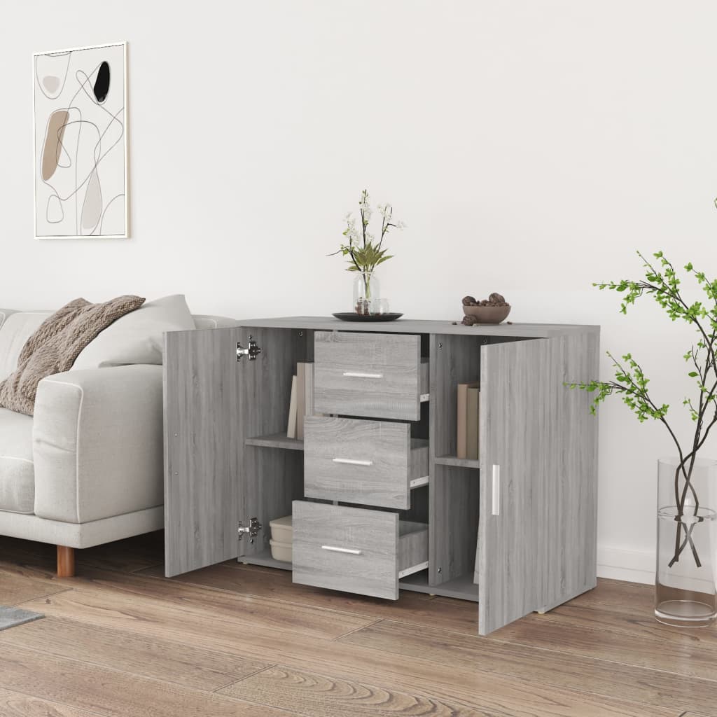 skænk 91x29,5x65 cm konstrueret træ grå sonoma-eg