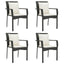 havestole med hynder 4 stk. polyrattan sort