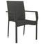 havestole med hynder 4 stk. polyrattan sort