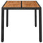 havebord med træplade 90x90x75 cm polyrattan sort