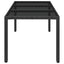 havebord med glastop 150x90x75 cm polyrattan sort