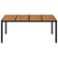 havebord med træplade 190x90x75 cm polyrattan sort
