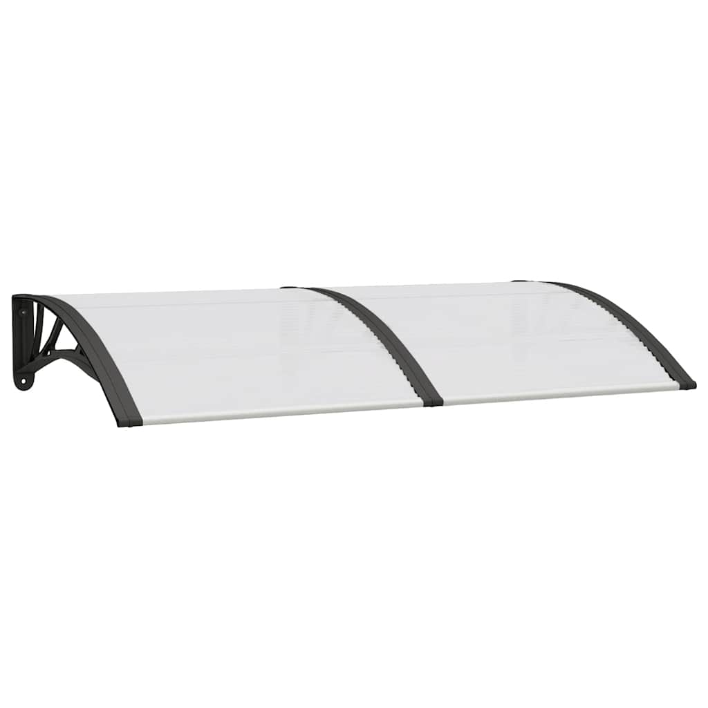 dørbaldakin 150x75 cm polycarbonat sort og transparent