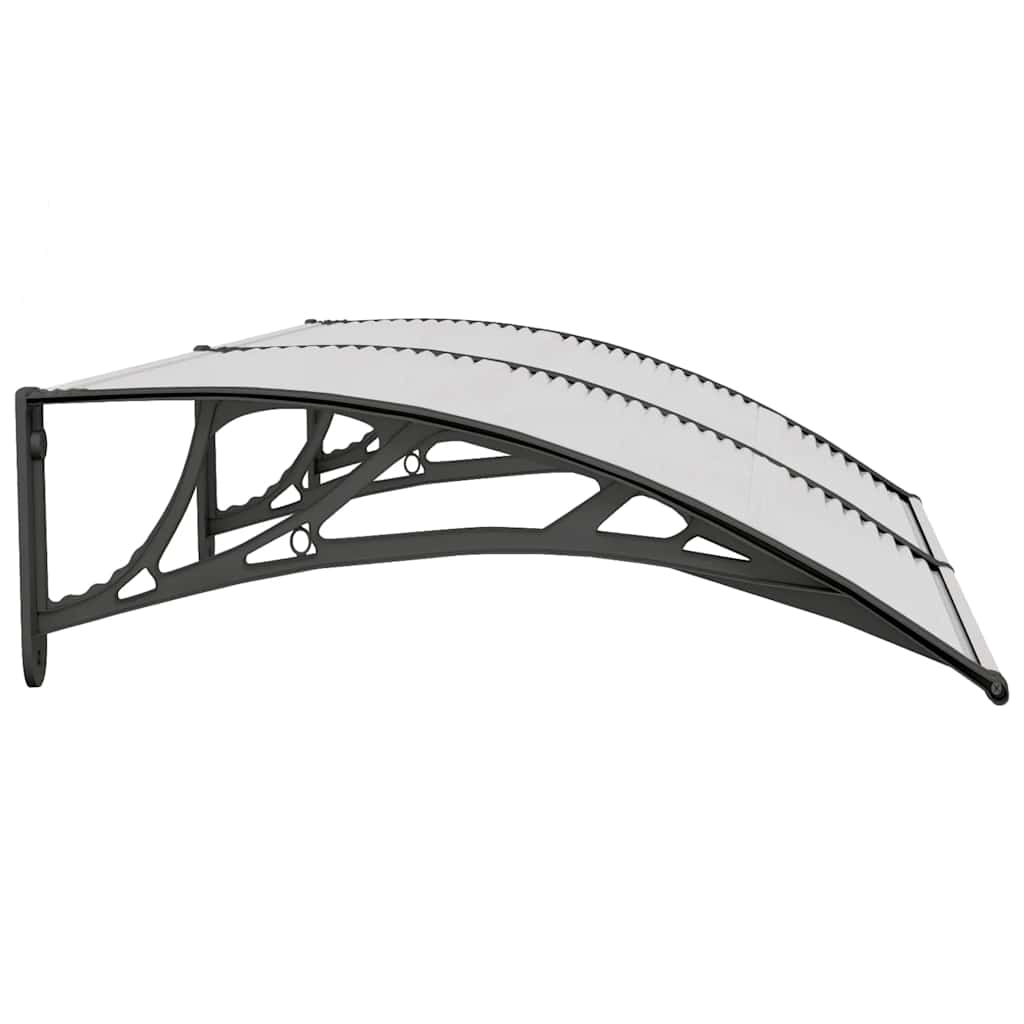 dørbaldakin 150x75 cm polycarbonat sort og transparent