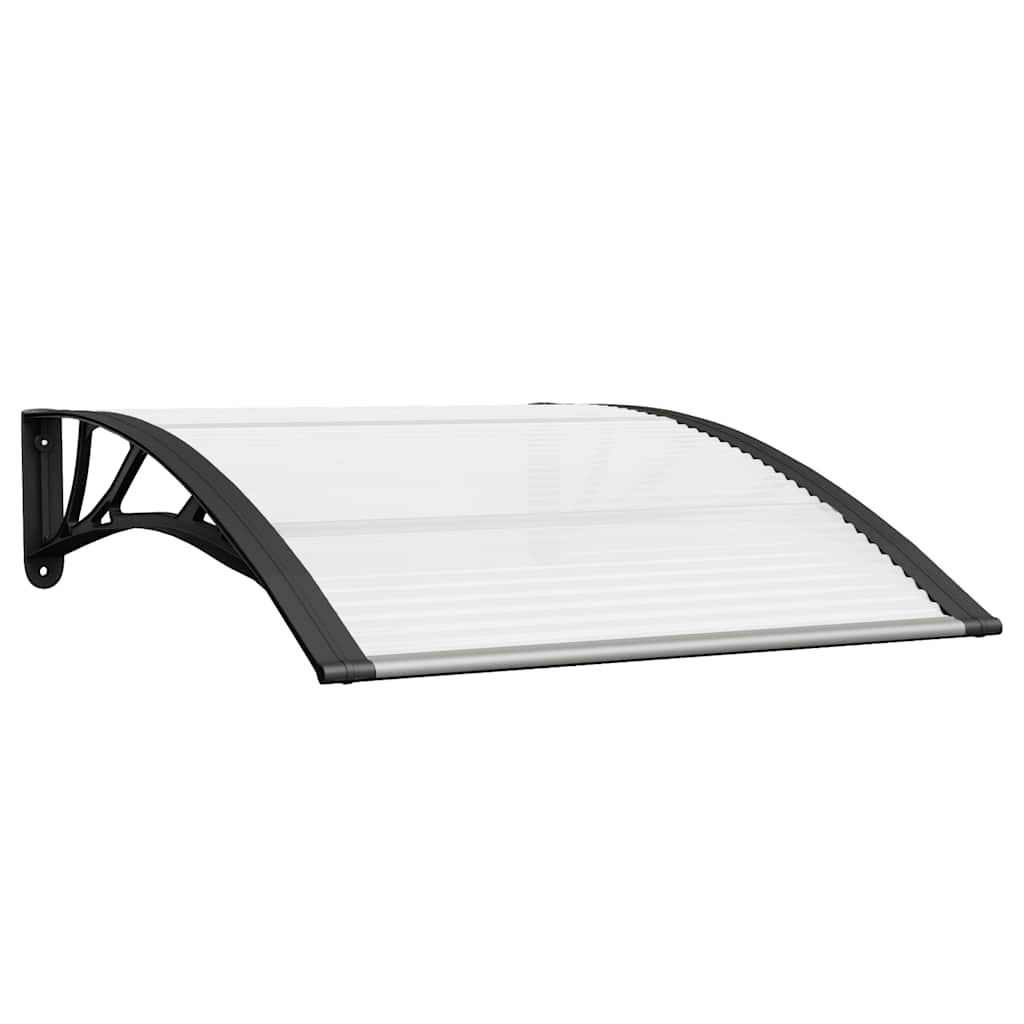 dørbaldakin 100x75 cm polycarbonat sort og transparent