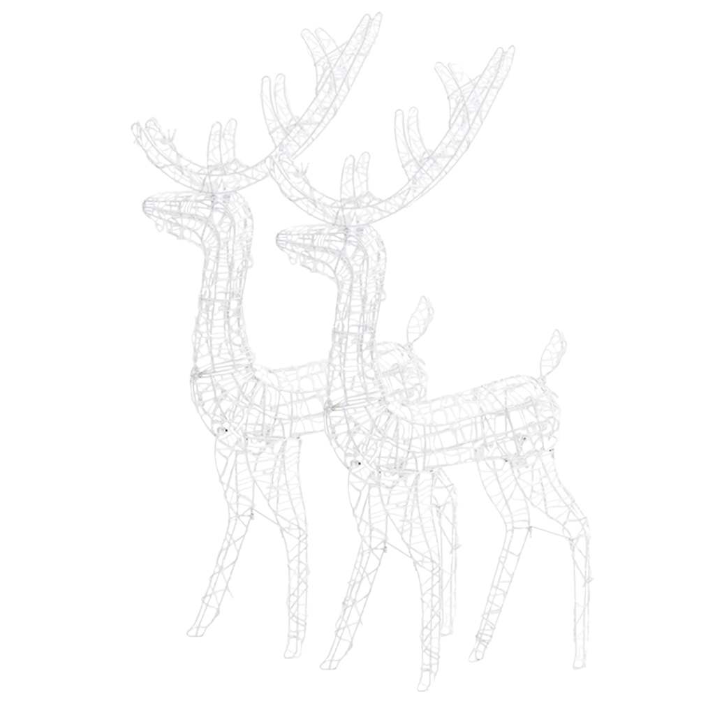 julerensdyr 2 stk. 128 cm akryl varmt hvidt lys