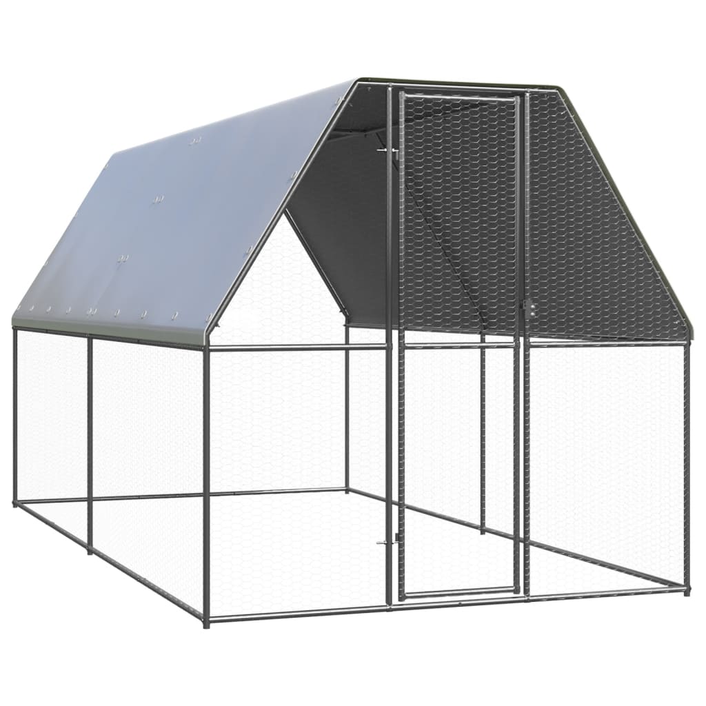 hønsegård 2x4x2 m galvaniseret stål billede