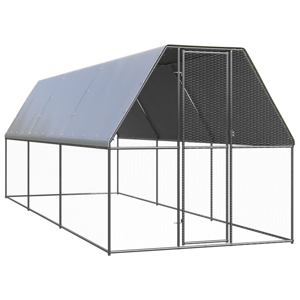 hønsegård 2x6x2 m galvaniseret stål billede
