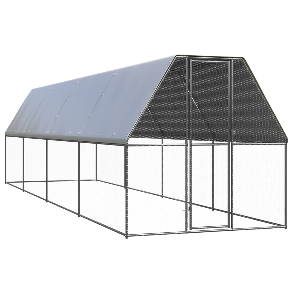 hønsegård 2x8x2 m galvaniseret stål billede