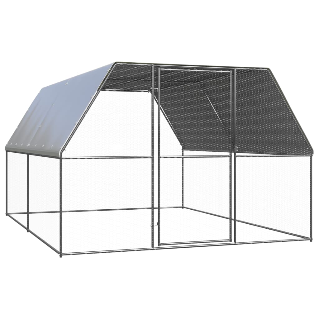 hønsegård 3x4x2 m galvaniseret stål billede