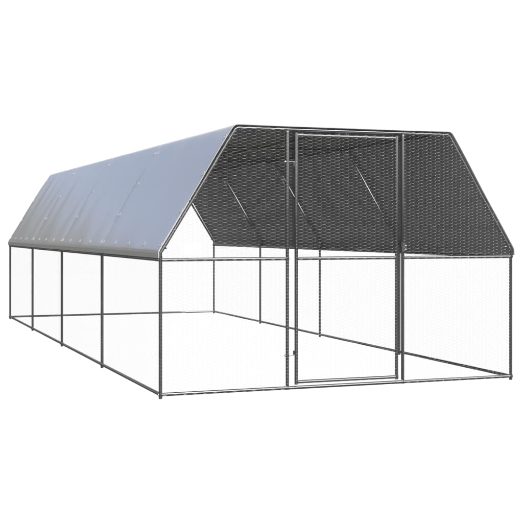 hønsegård 3x8x2 m galvaniseret stål billede