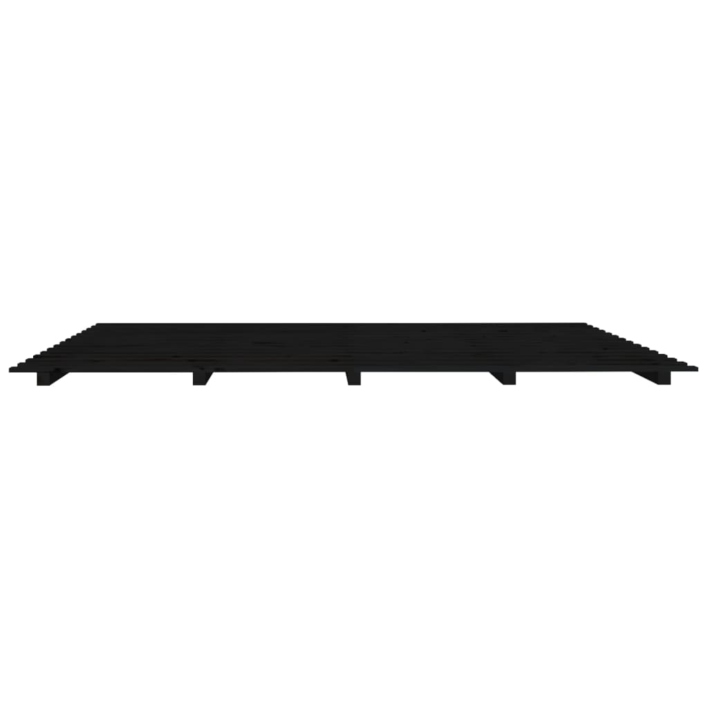 sengeramme 200x200 cm massivt fyrretræ sort