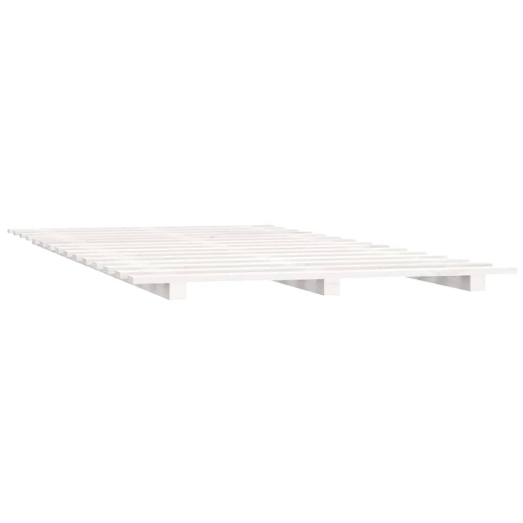 sengeramme 150x200 cm massivt fyrretræ hvid
