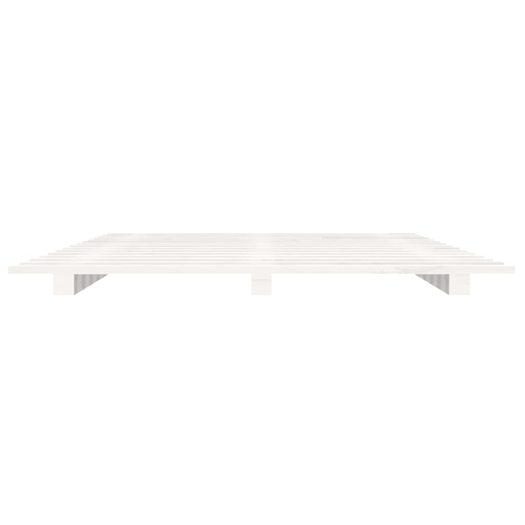 sengeramme 140x190 cm massivt fyrretræ hvid