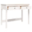 skrivebord med skuffer 100x50x78 cm massivt fyrretræ hvid