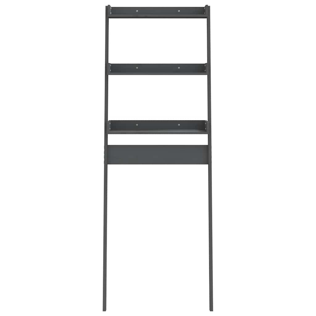 toiletstativ 63,5x32x179 cm massivt fyrretræ grå