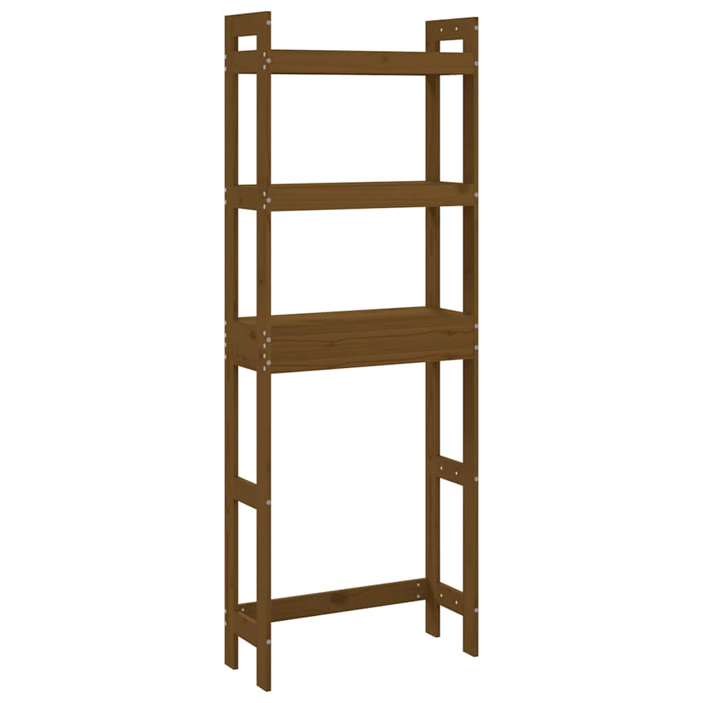 toiletstativ 63x26x171 cm massivt fyrretræ gyldenbrun