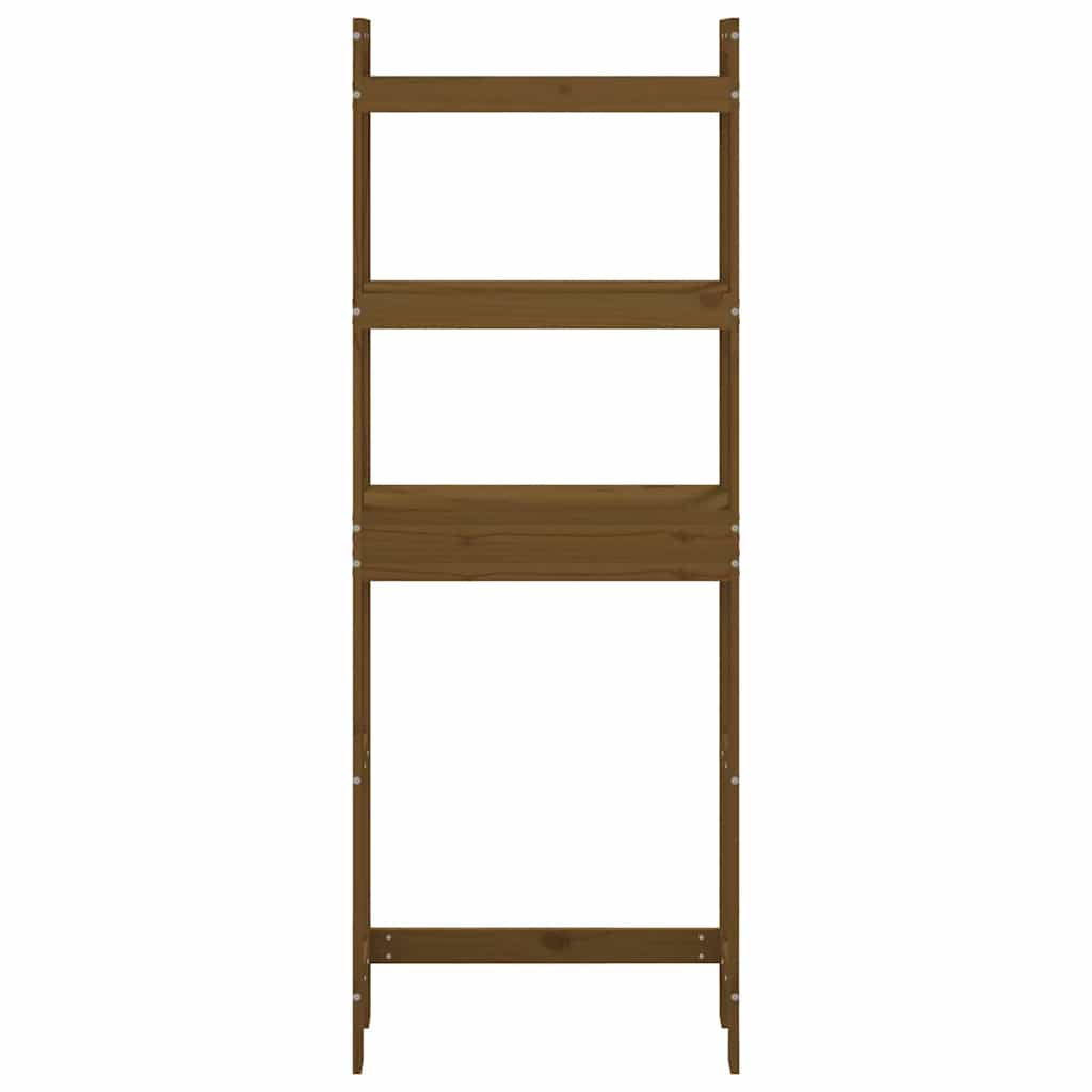 toiletstativ 63x26x171 cm massivt fyrretræ gyldenbrun
