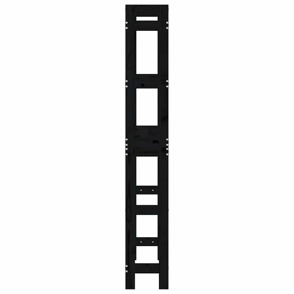 toiletstativ 63x26x171 cm massivt fyrretræ sort