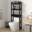 toiletstativ 63x26x171 cm massivt fyrretræ sort