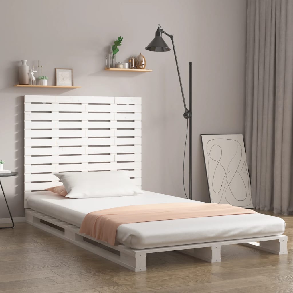 sengegavl 126x3x91,5 cm massivt fyrretræ hvid