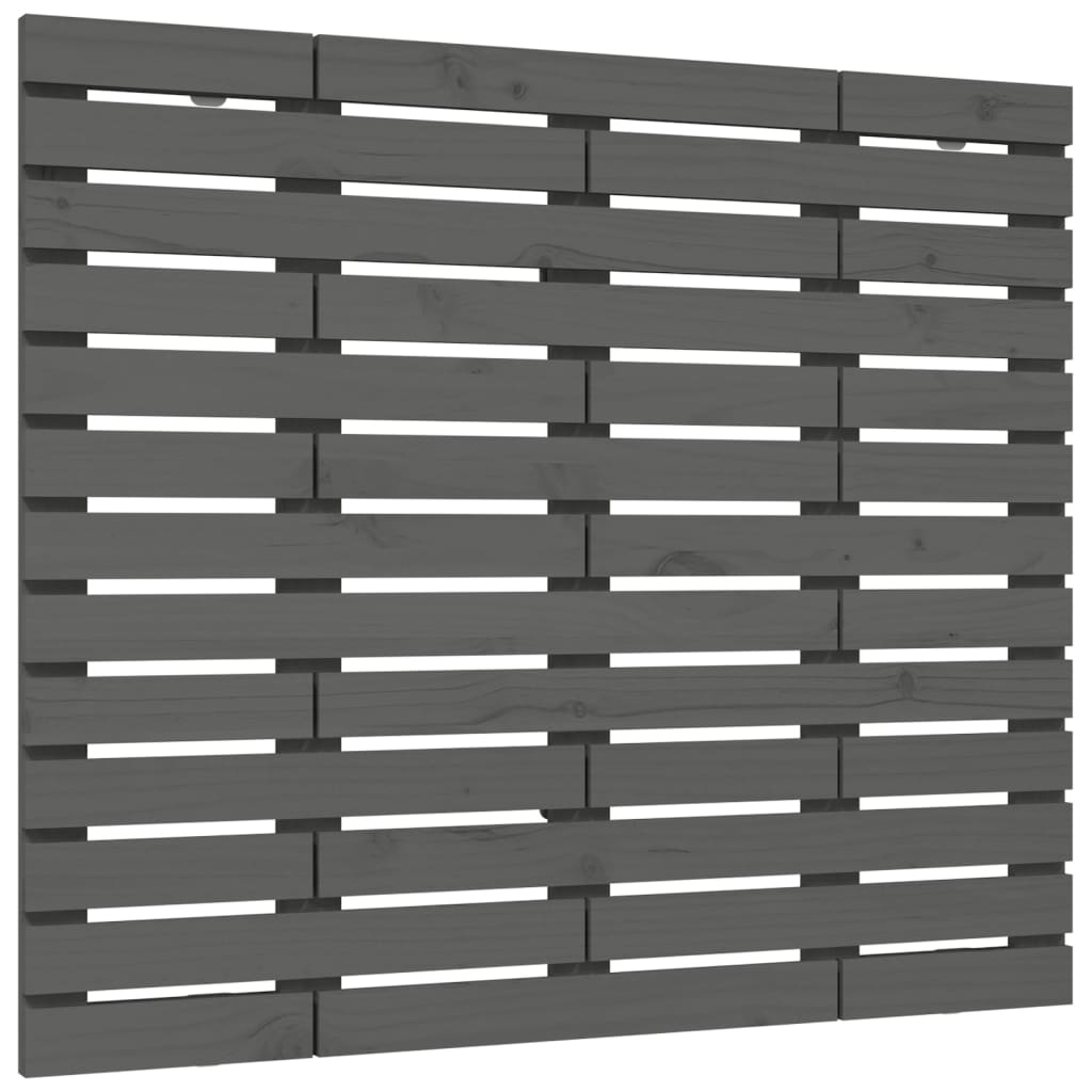 sengegavl 126x3x91,5 cm massivt fyrretræ grå
