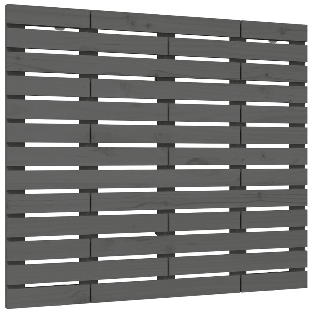 sengegavl 146x3x91,5 cm massivt fyrretræ grå
