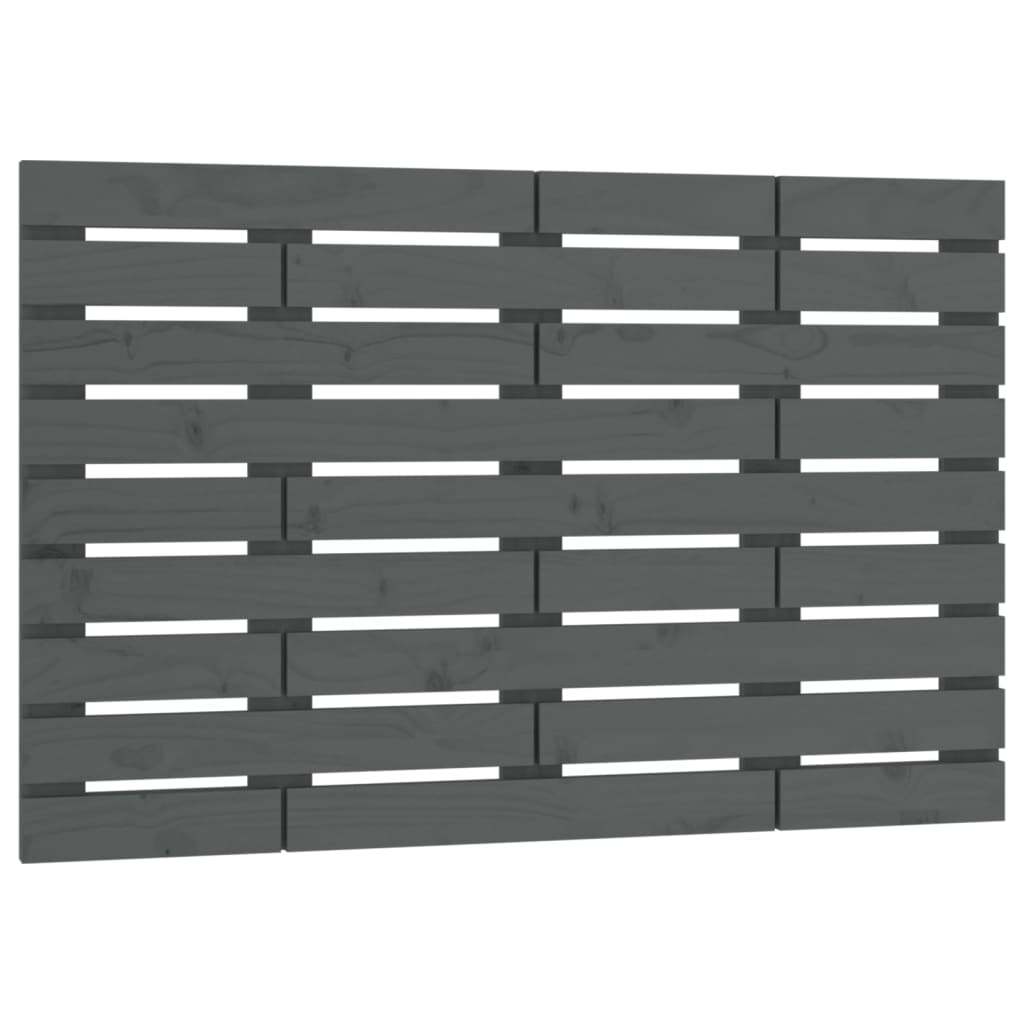 sengegavl 106x3x63 cm massivt fyrretræ grå