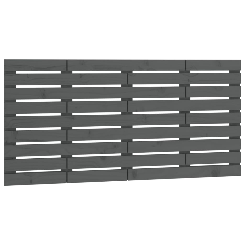 sengegavl 126x3x63 cm massivt fyrretræ grå