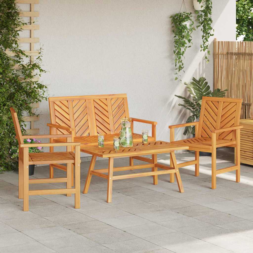 Have lounge sæt 4 pcs Brun Massivt Akacietræ