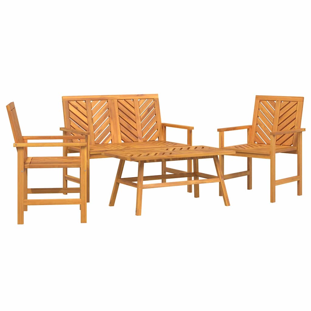 Have lounge sæt 4 pcs Brun Massivt Akacietræ