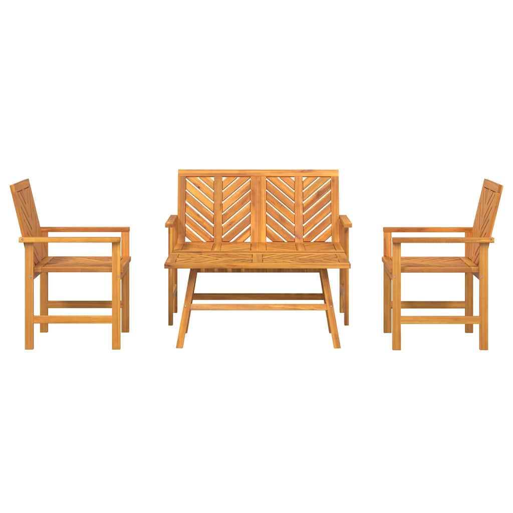 Have lounge sæt 4 pcs Brun Massivt Akacietræ