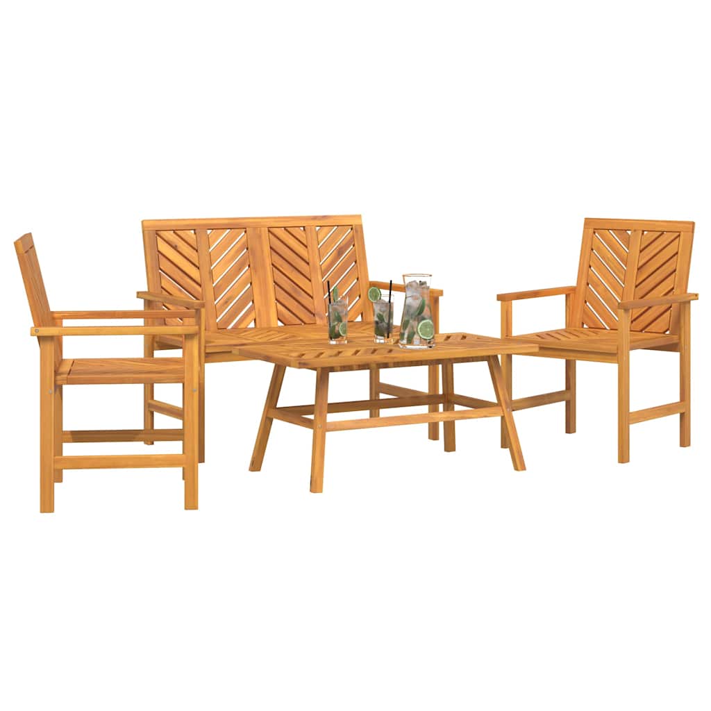 Have lounge sæt 4 pcs Brun Massivt Akacietræ