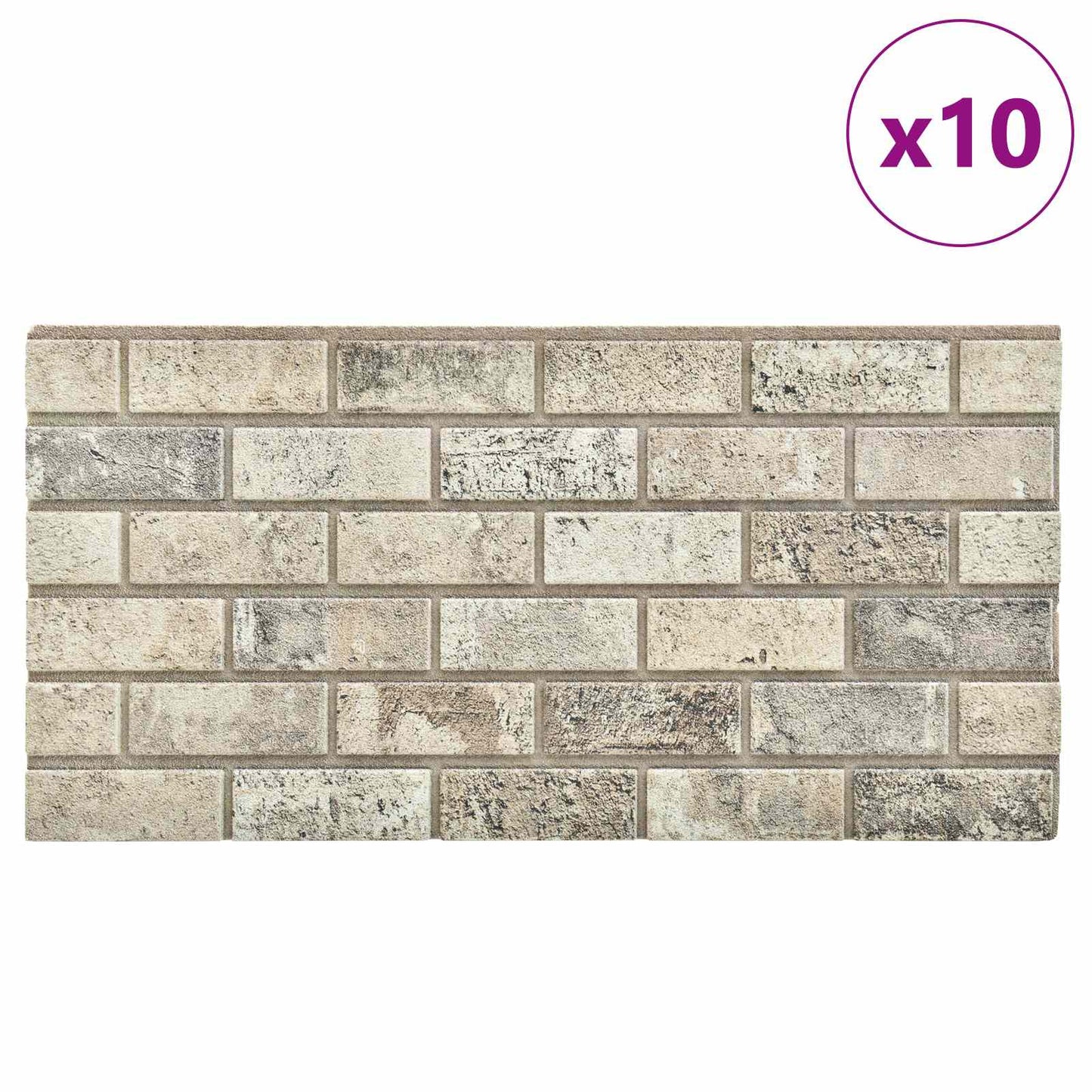 Vægpaneler 10 pcs Sandfarvet 100 x 50 cm EPS Skum