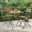 foldbart bistrobord 55x54x71 cm massivt teaktræ og stål