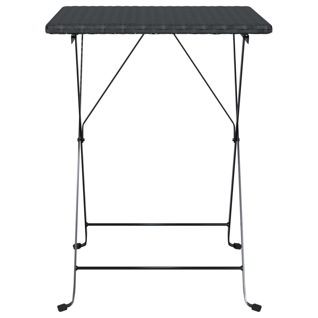 foldbart bistrobord 55x54x71 cm polyrattan sort