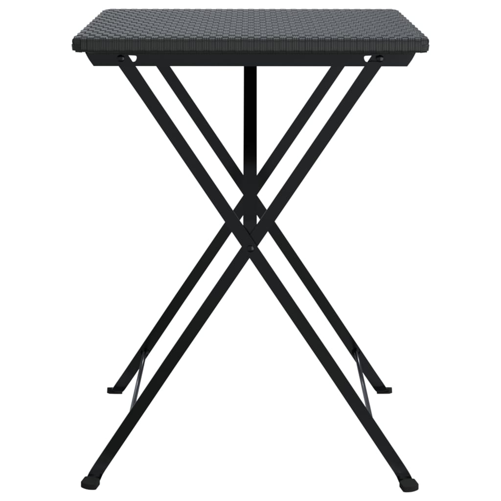 foldbart bistrobord 55x54x71 cm polyrattan sort