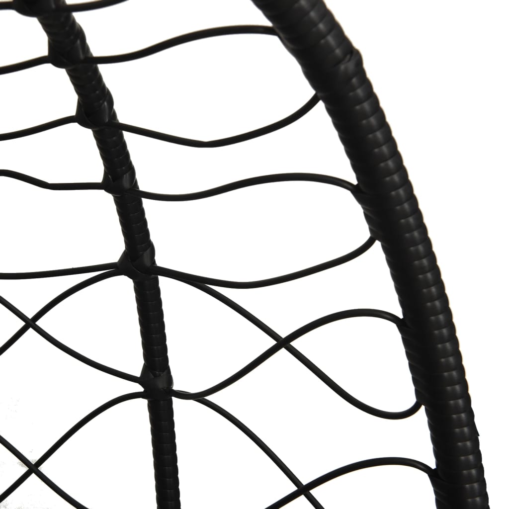 hængestol med æg og hynder antracit polyrattan og stål
