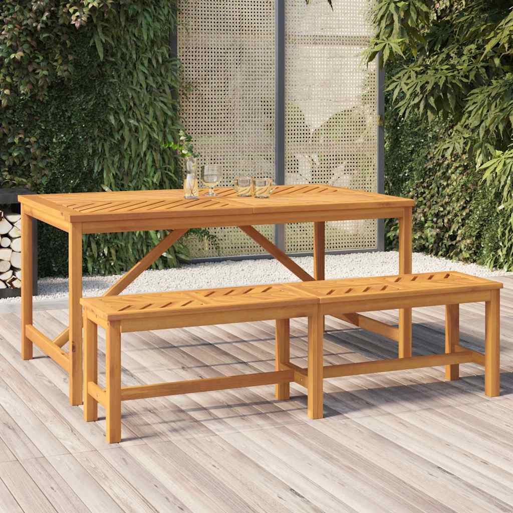 havebord 150x90x74 cm massivt akacietræ billede