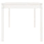 havebord 82,5x82,5x76 cm massivt fyrretræ hvid