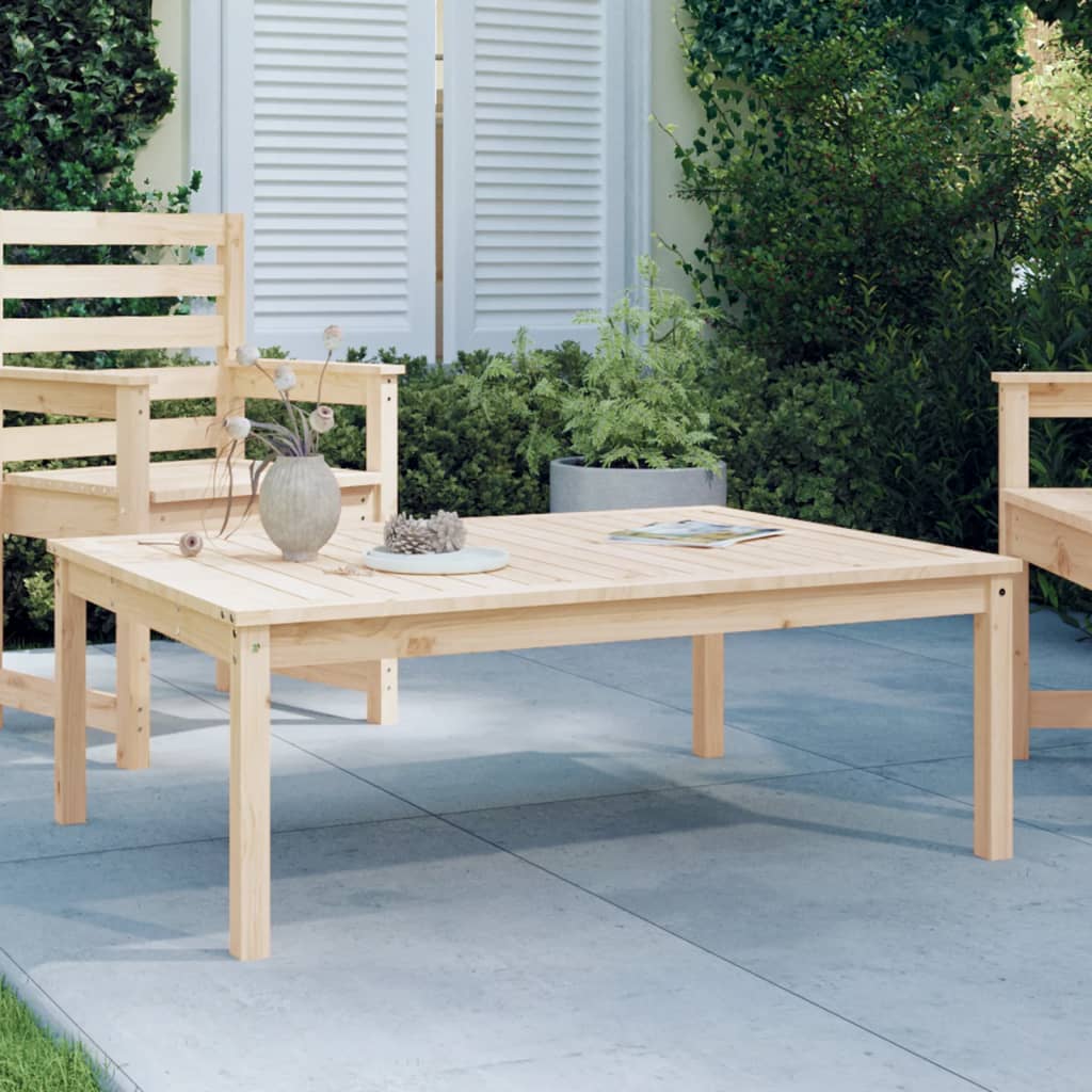 havebord 121x82,5x45 cm massivt fyrretræ billede