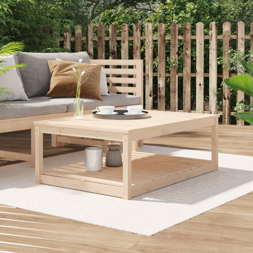 havebord 121x82,5x45 cm massivt fyrretræ billede