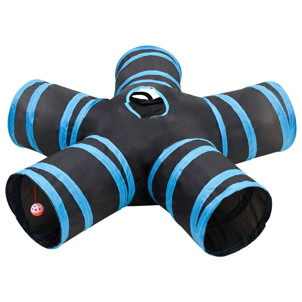 5-vejs kattetunnel 25 cm polyester sort og blå billede