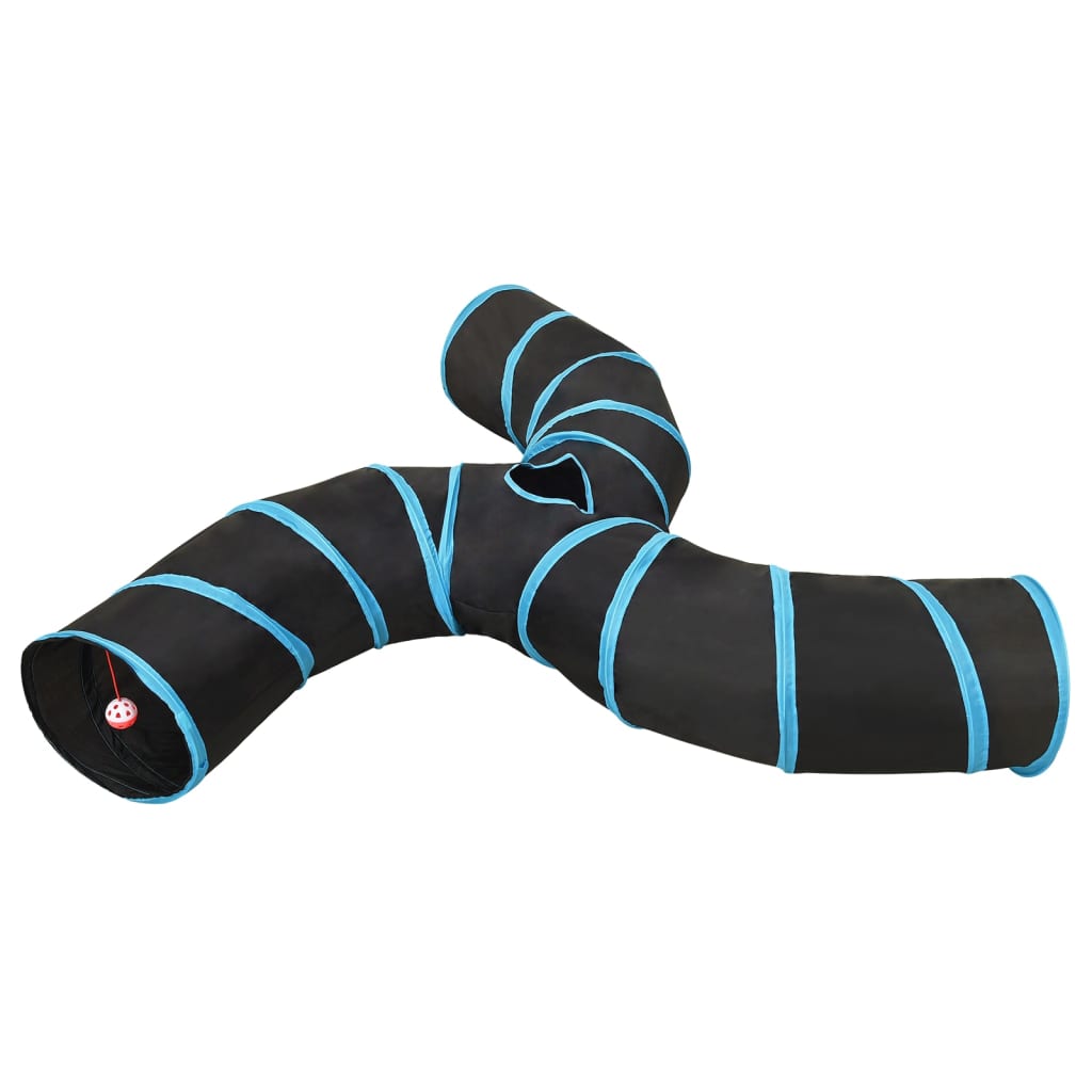 3-vejs kattetunnel 25 cm polyester sort og blå