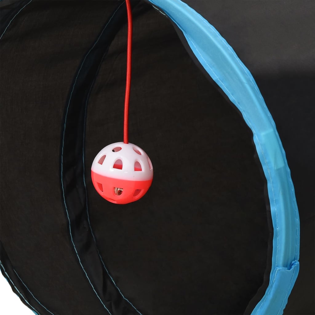 3-vejs kattetunnel 25 cm polyester sort og blå