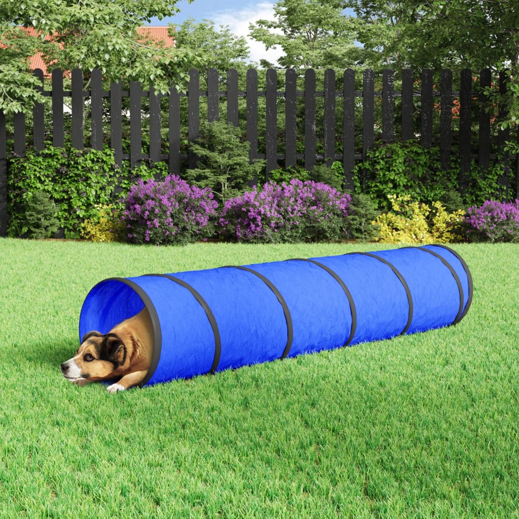 agilitytunnel til hunde Ø40x200 cm polyester blå billede