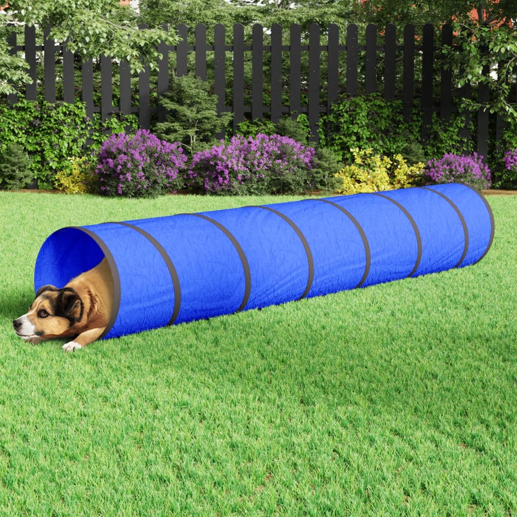 agilitytunnel til hunde Ø50x300 cm polyester blå billede