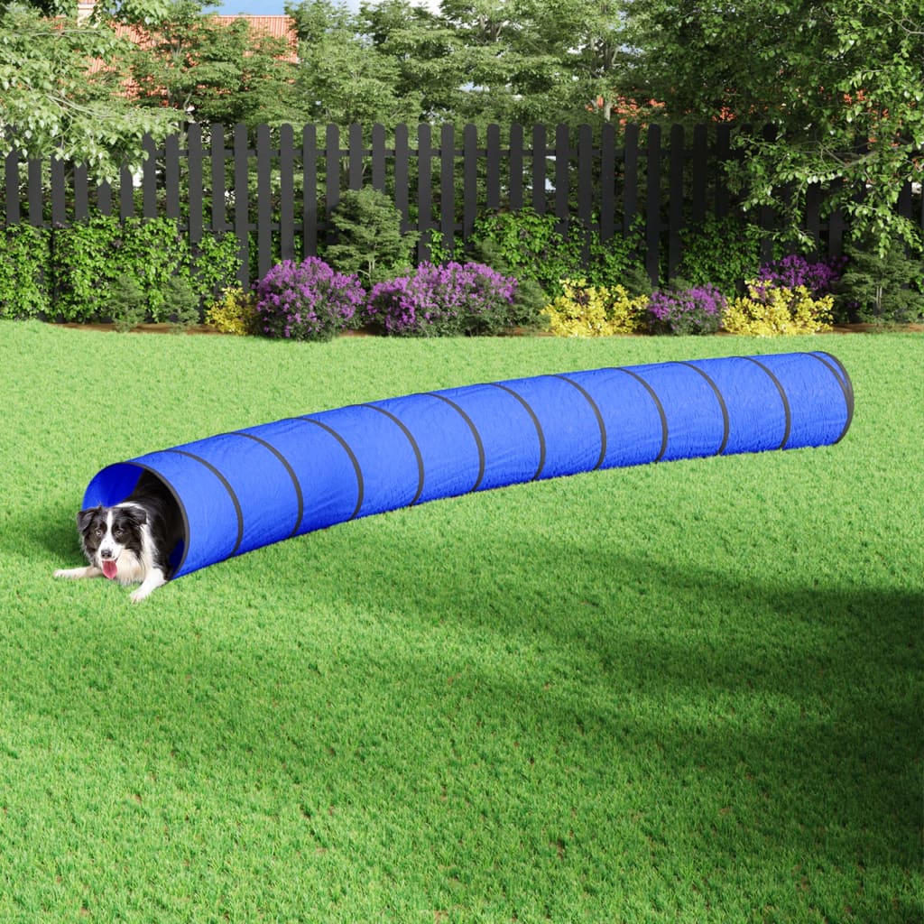 agilitytunnel til hunde Ø55x500 cm polyester blå billede