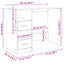 skrivebord m. skuffer 102x50x76 cm konstrueret træ sonoma-eg