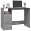 skrivebord m. skuffer 102x50x76cm konstrueret træ grå sonoma-eg